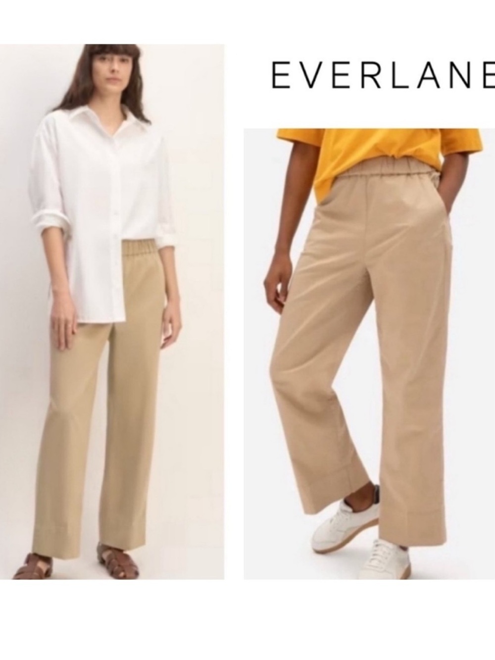 Striped Everlane “Easy Pant” Organic Cotton Sz 12 Like New